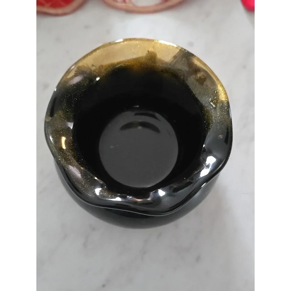 Handmade Resin Black And Gold Bowl Decoration‎ Gift Keys Trinkets  640